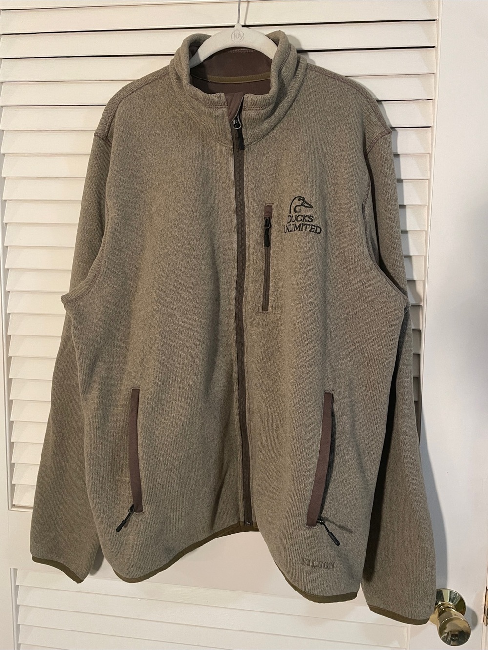 Filson Ducks Unlimited Olive Green Full-Zip Fleece Jacket